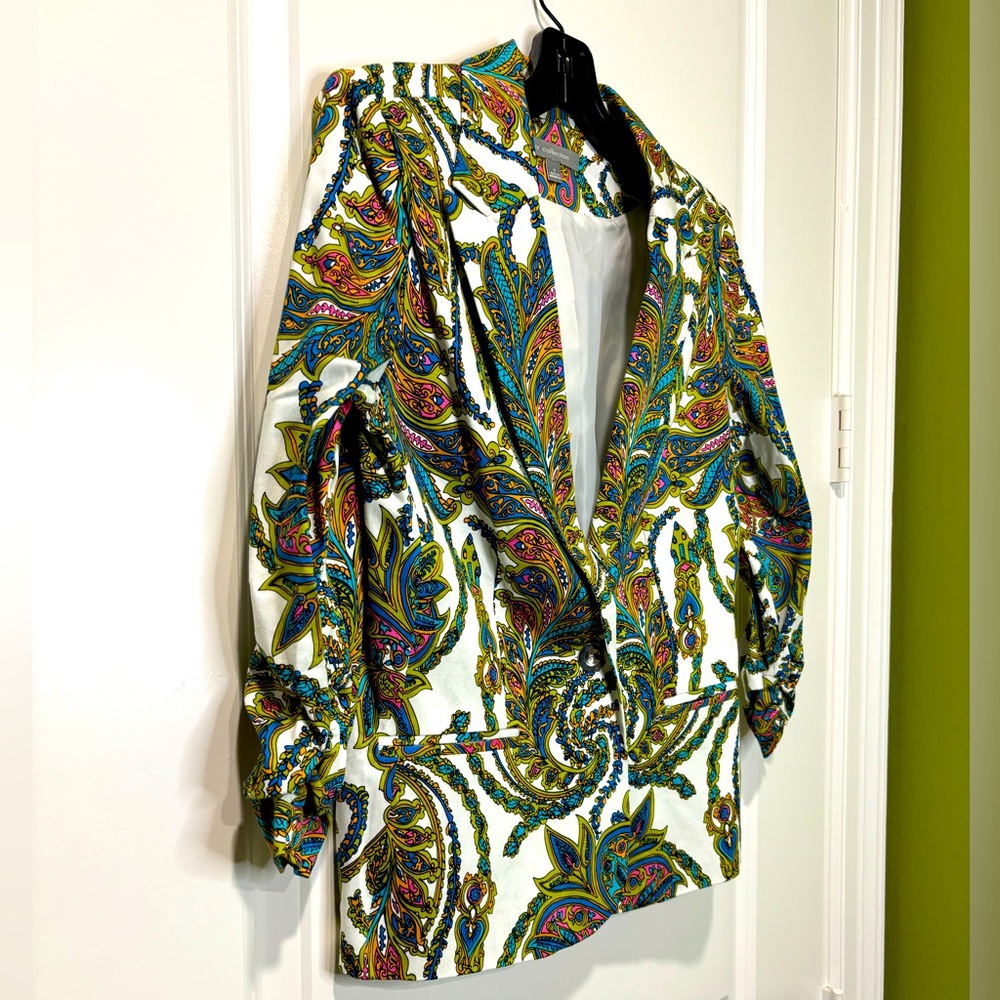 New York Collection Colorful Paisley Blazer Size Small - Picture 5 of 10